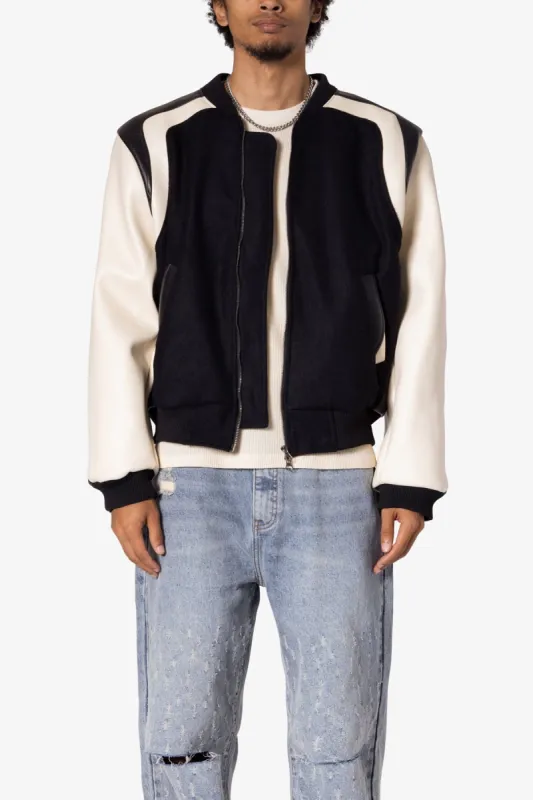 Varsity Mod Jacket - Black/White sold by MNML