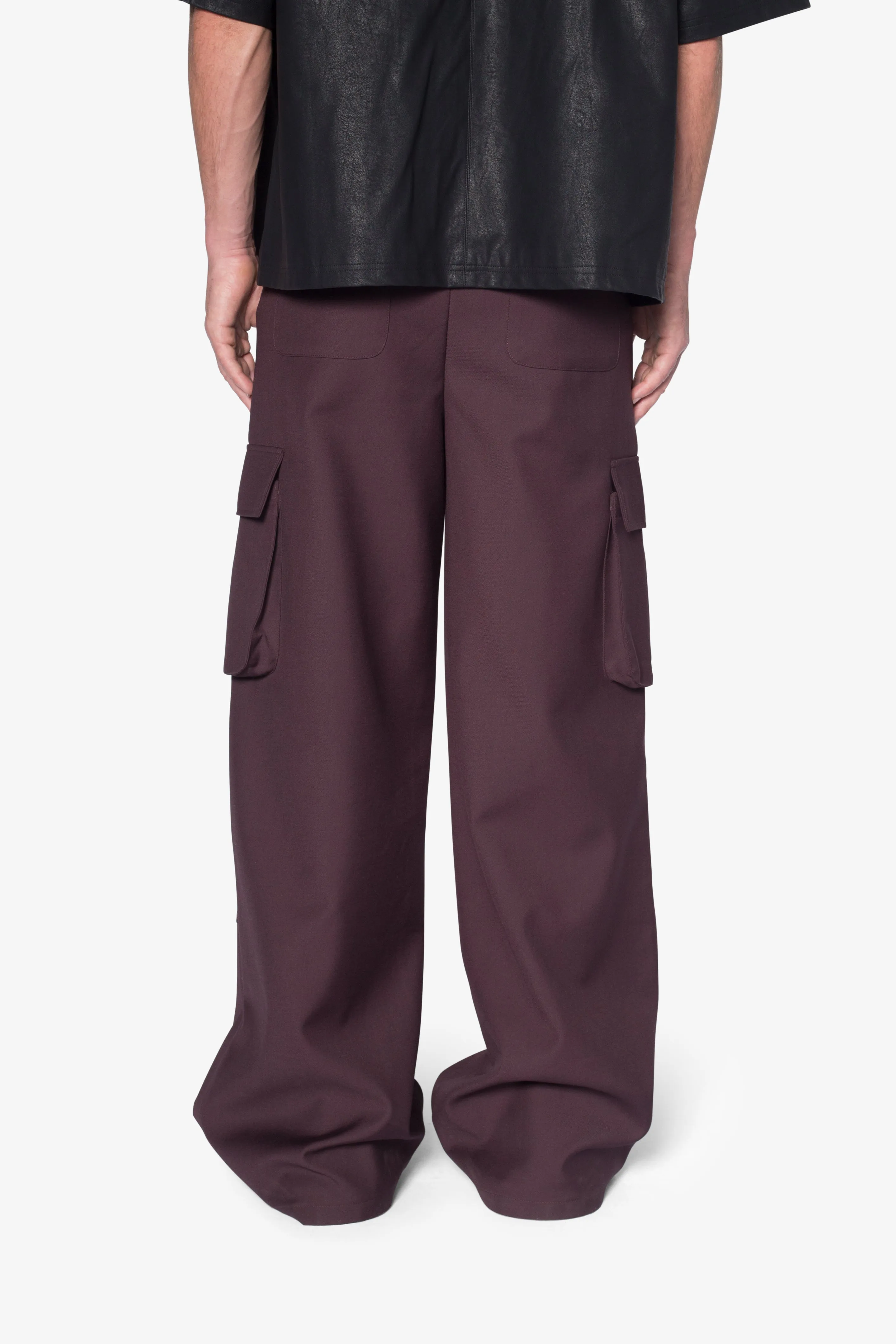Baggy Cargo Trouser Pants - Burgundy sold by MNML product image thumbnail 5