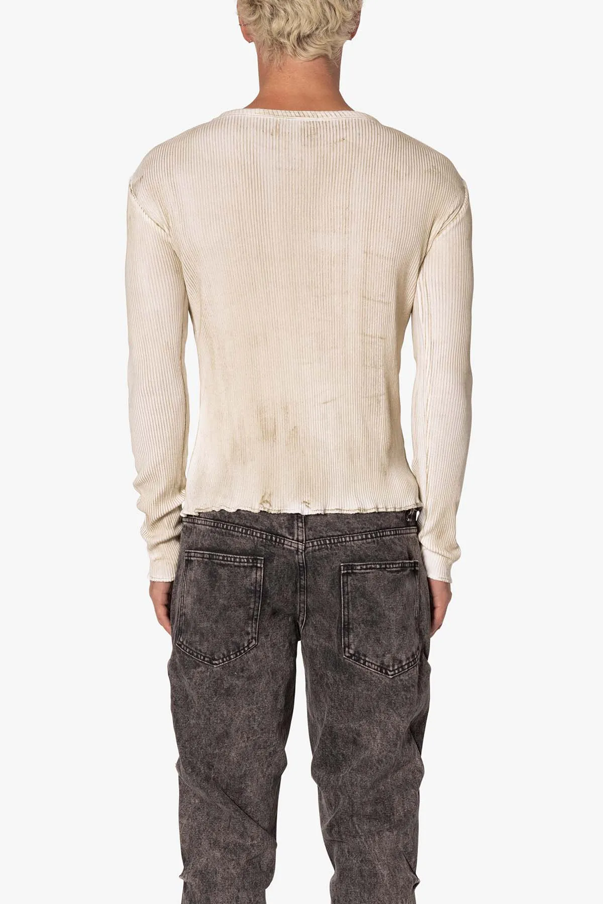 Heavy Knit Washed L/S Tee - Earth sold by MNML product image thumbnail 5