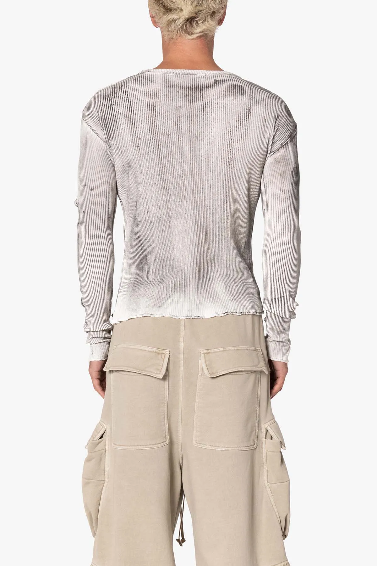 Heavy Knit Washed L/S Tee - Grey sold by MNML product image thumbnail 5