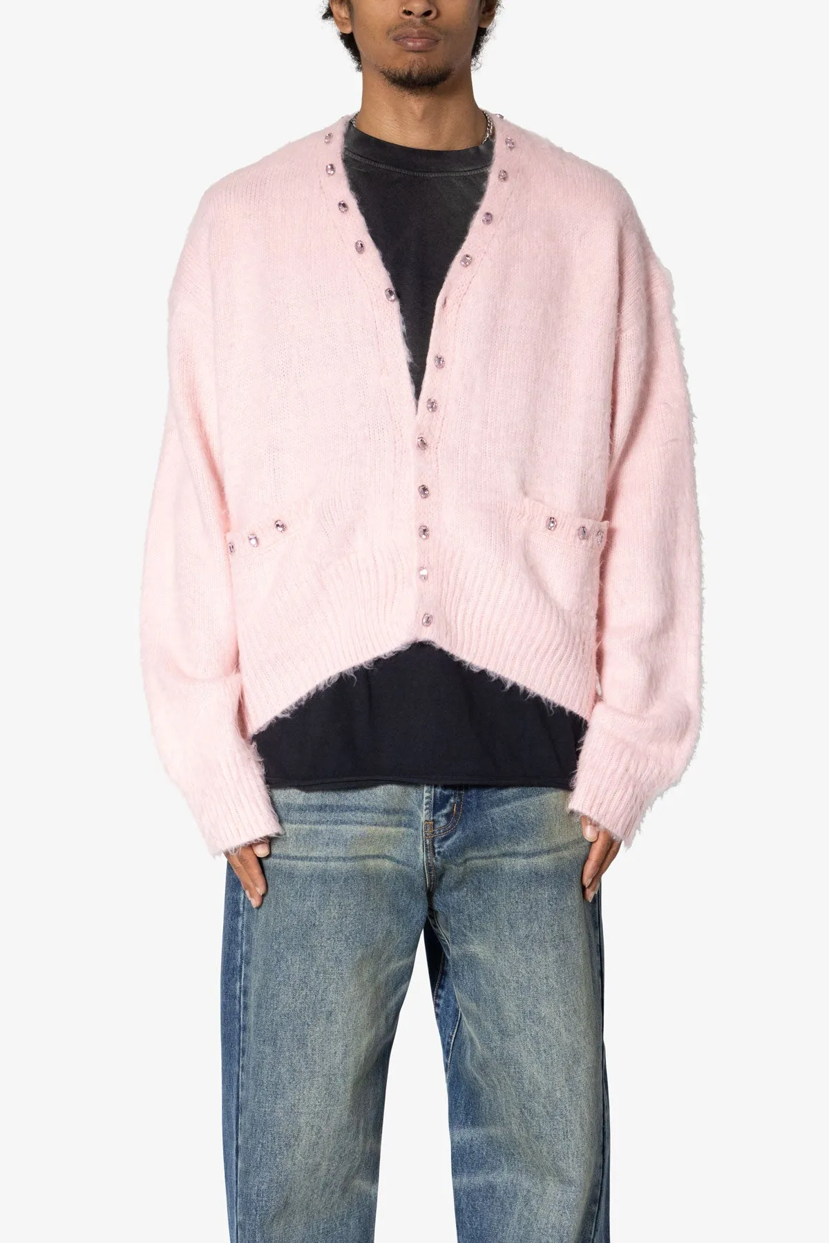 Sky Jeweled Cardigan Sweater - Pink sold by MNML product image thumbnail 2