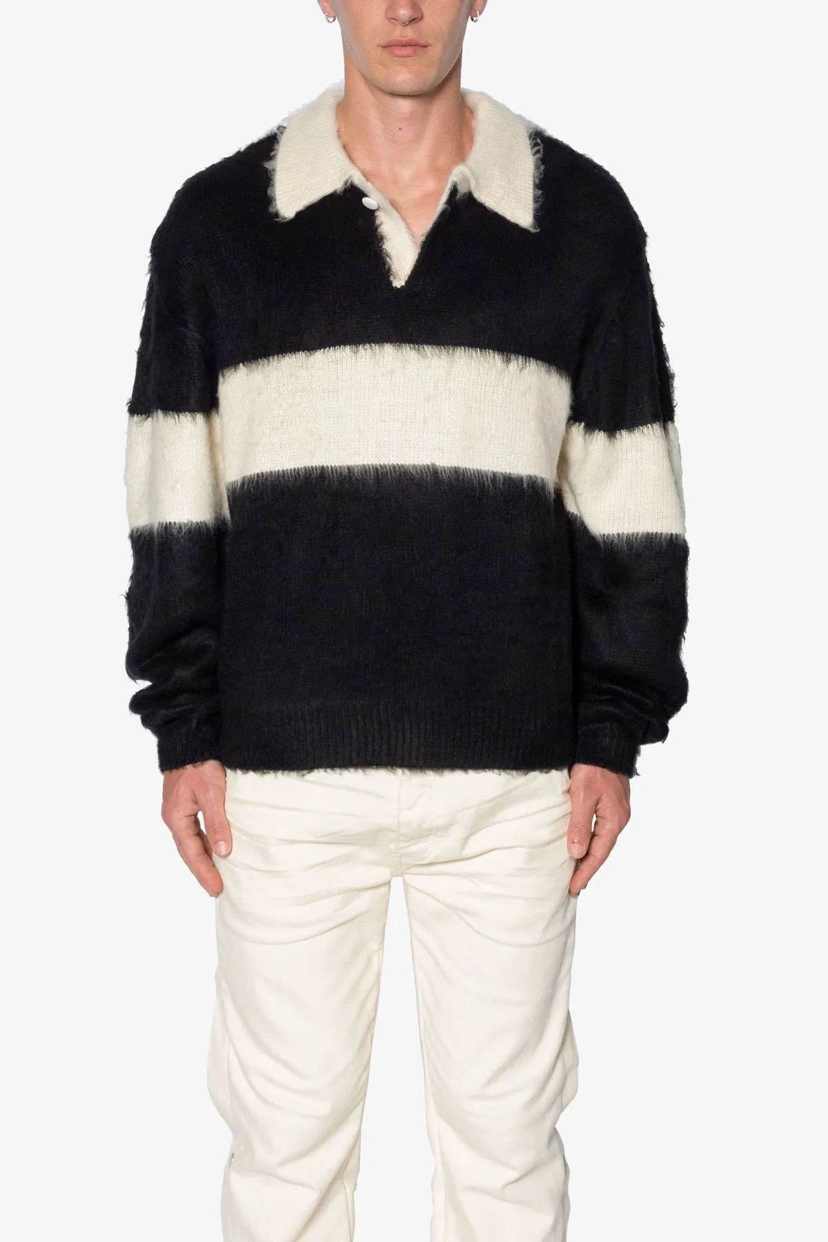 Mohair Rugby Sweater - Black/White sold by MNML