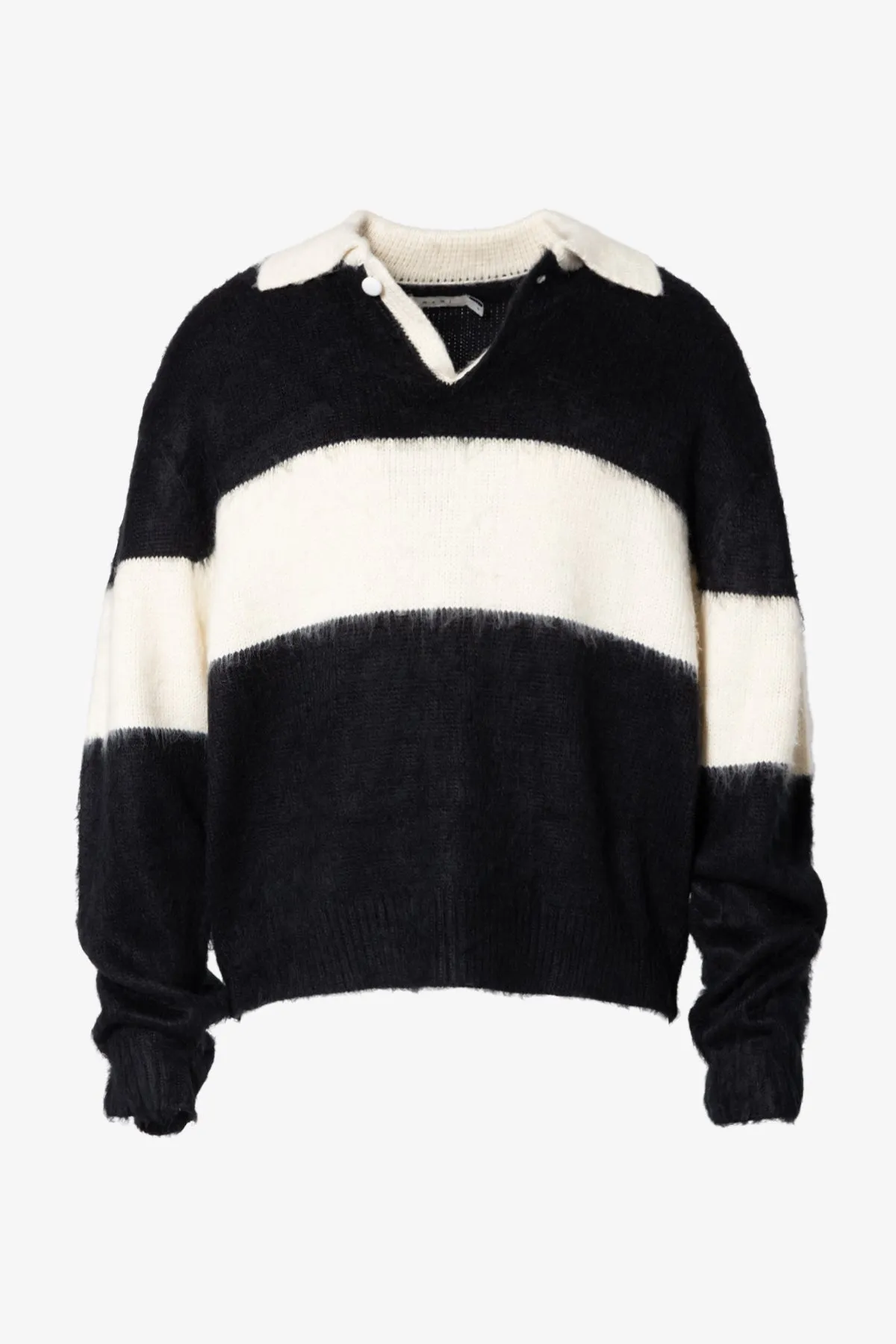 Mohair Rugby Sweater - Black/White sold by MNML product image thumbnail 3