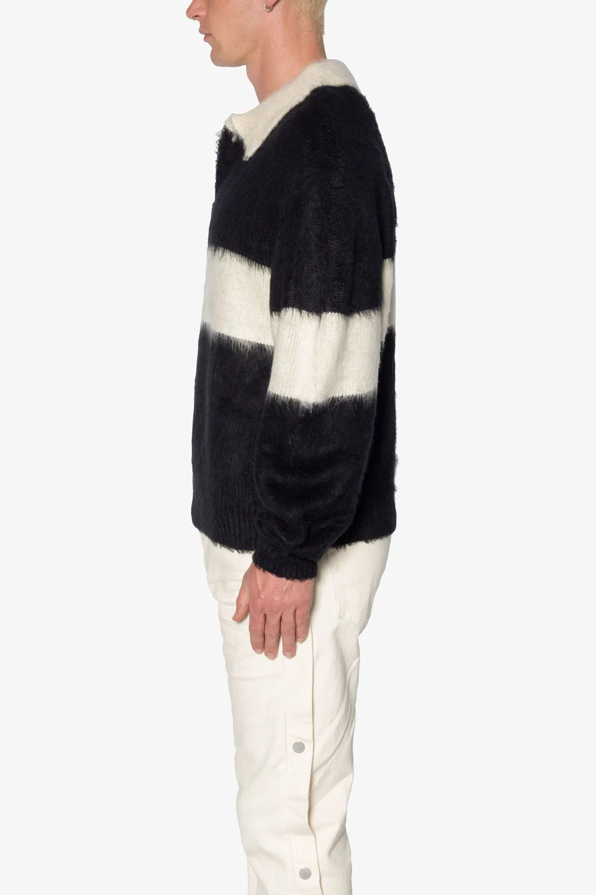 Mohair Rugby Sweater - Black/White sold by MNML product image thumbnail 5