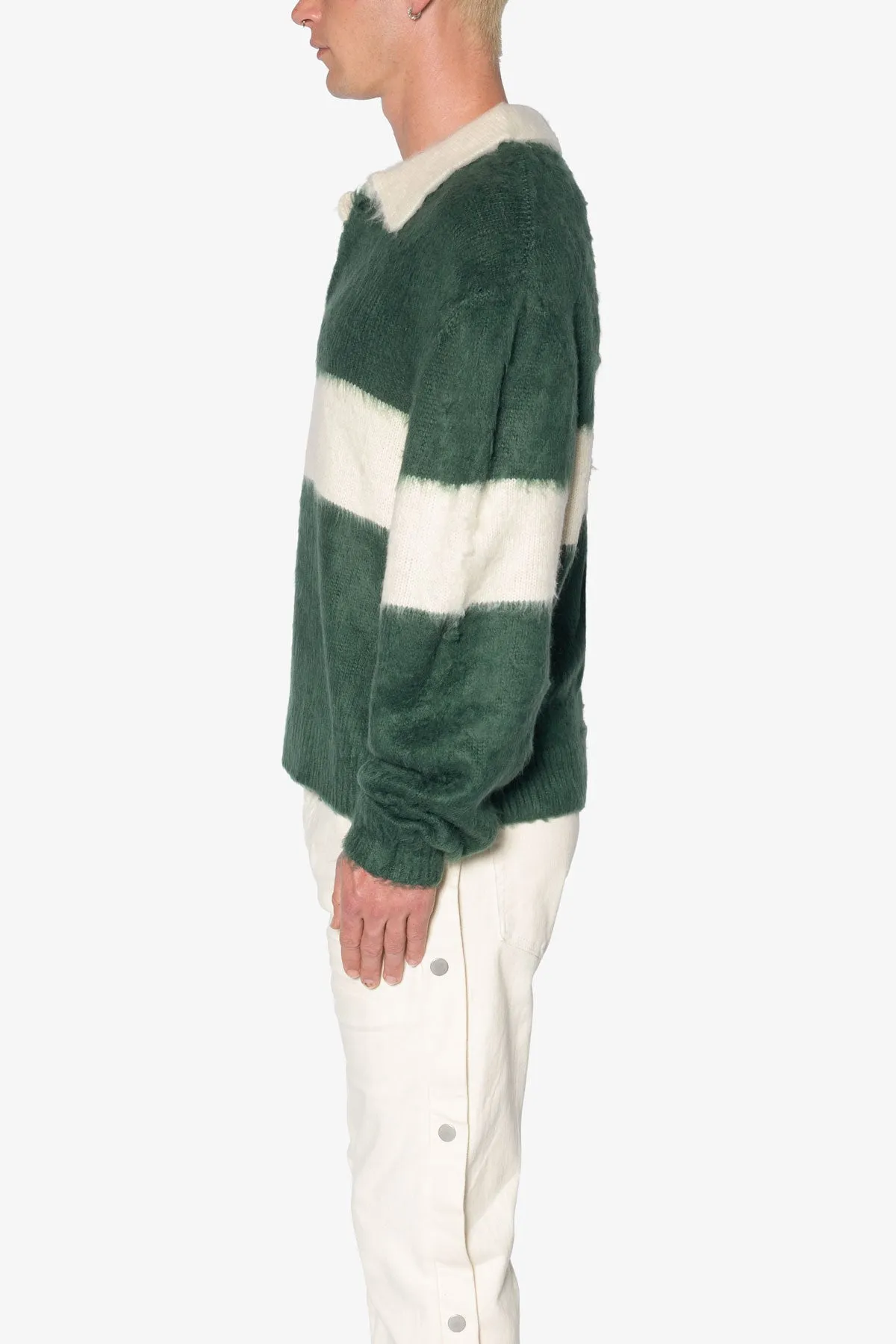 Mohair Rugby Sweater - Green/White sold by MNML product image thumbnail 5