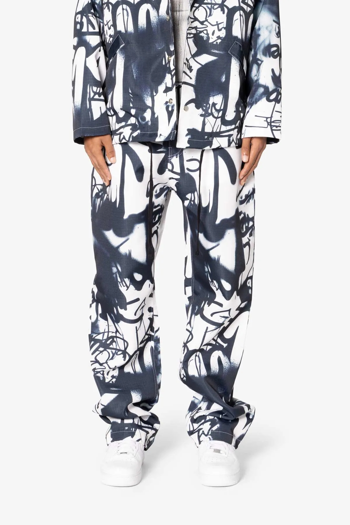 Graffiti Coach Pants - Black/White sold by MNML product image thumbnail 2