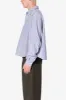 Striped Cropped Button Down Shirt - Blue sold by MNML
