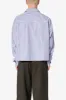 Striped Cropped Button Down Shirt - Blue sold by MNML