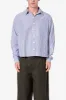 Striped Cropped Button Down Shirt - Blue sold by MNML