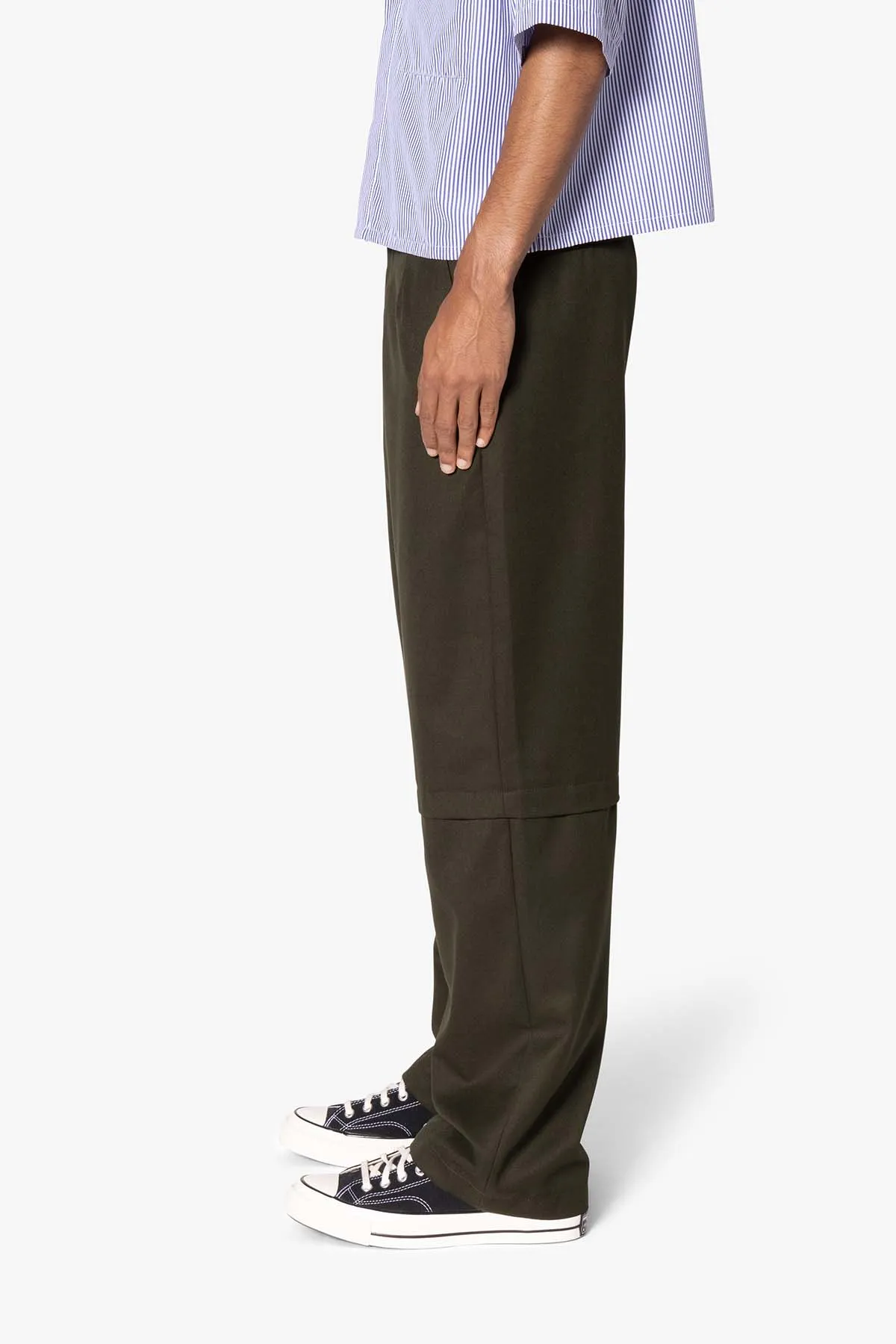 Brushed Twill Layered Pants - Olive sold by MNML product image thumbnail 4