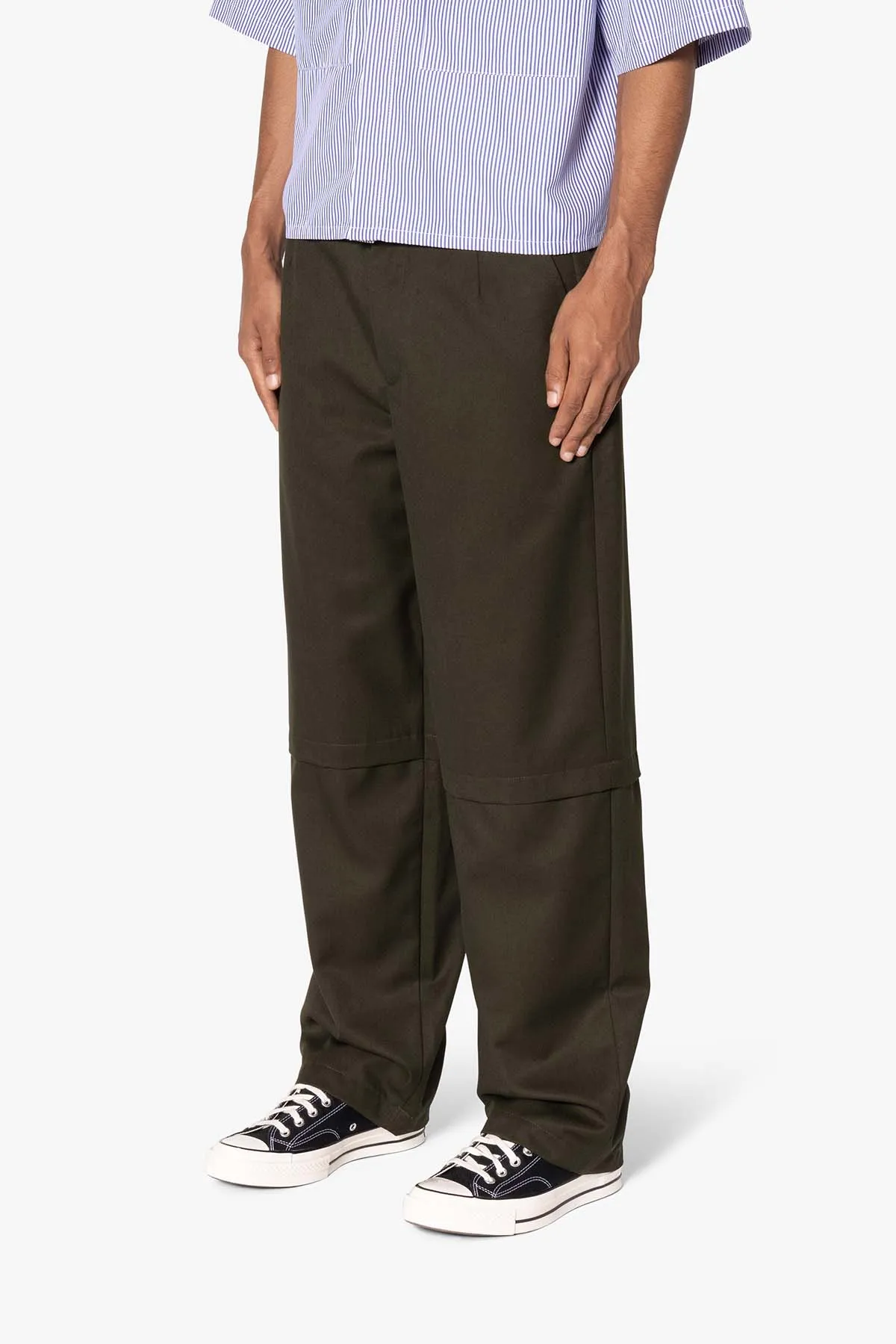 Brushed Twill Layered Pants - Olive sold by MNML product image thumbnail 3