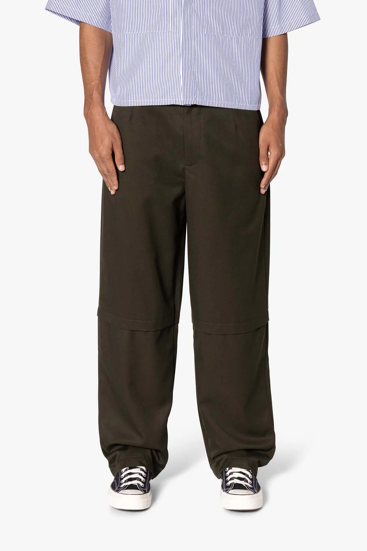 Brushed Twill Layered Pants - Olive sold by MNML product image thumbnail 2