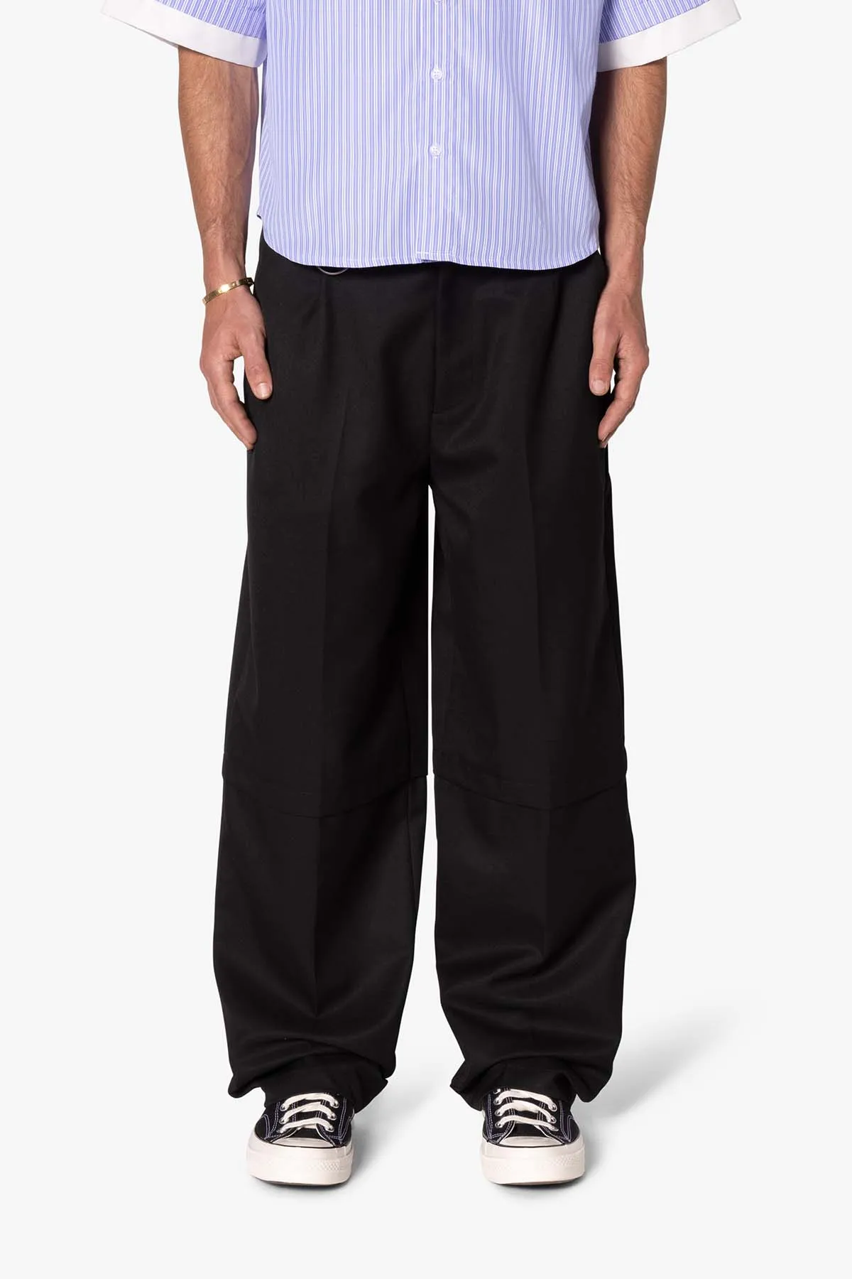 Brushed Twill Layered Pants - Black sold by MNML product image thumbnail 3