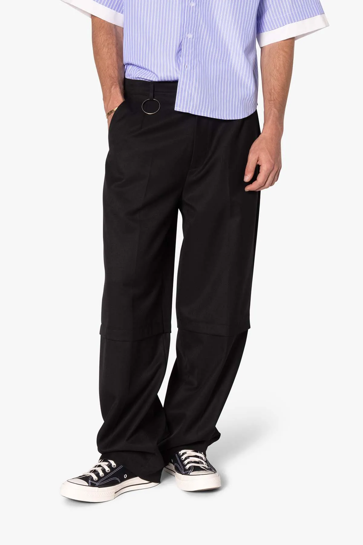 Brushed Twill Layered Pants - Black sold by MNML product image thumbnail 2