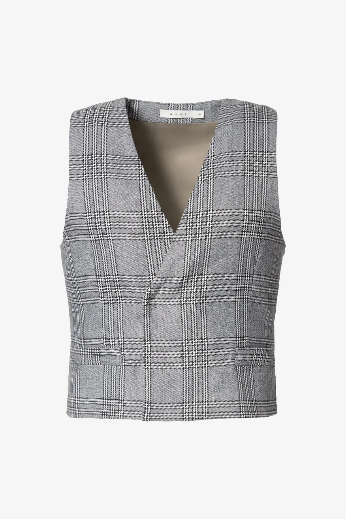 Plaid Suit Vest - Black/Grey sold by MNML