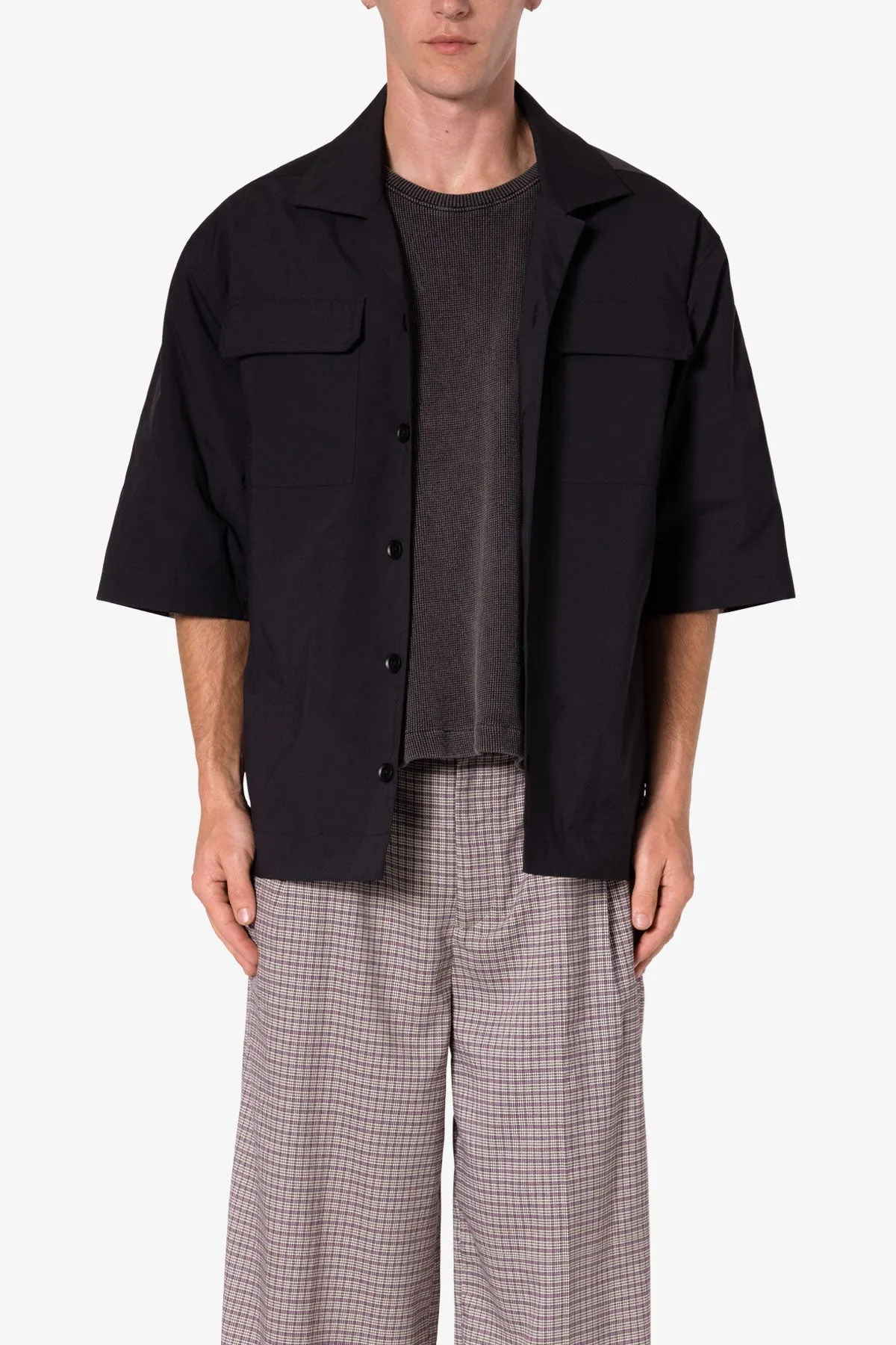 Cropped S/S Shirt - Black sold by MNML
