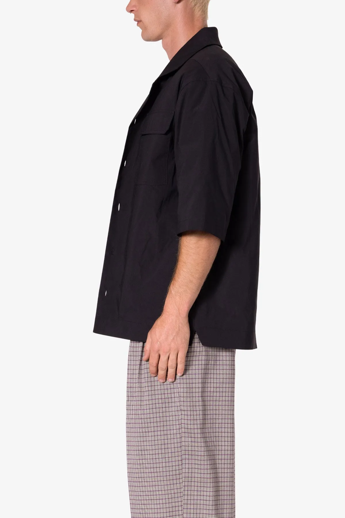 Cropped S/S Shirt - Black sold by MNML product image thumbnail 4