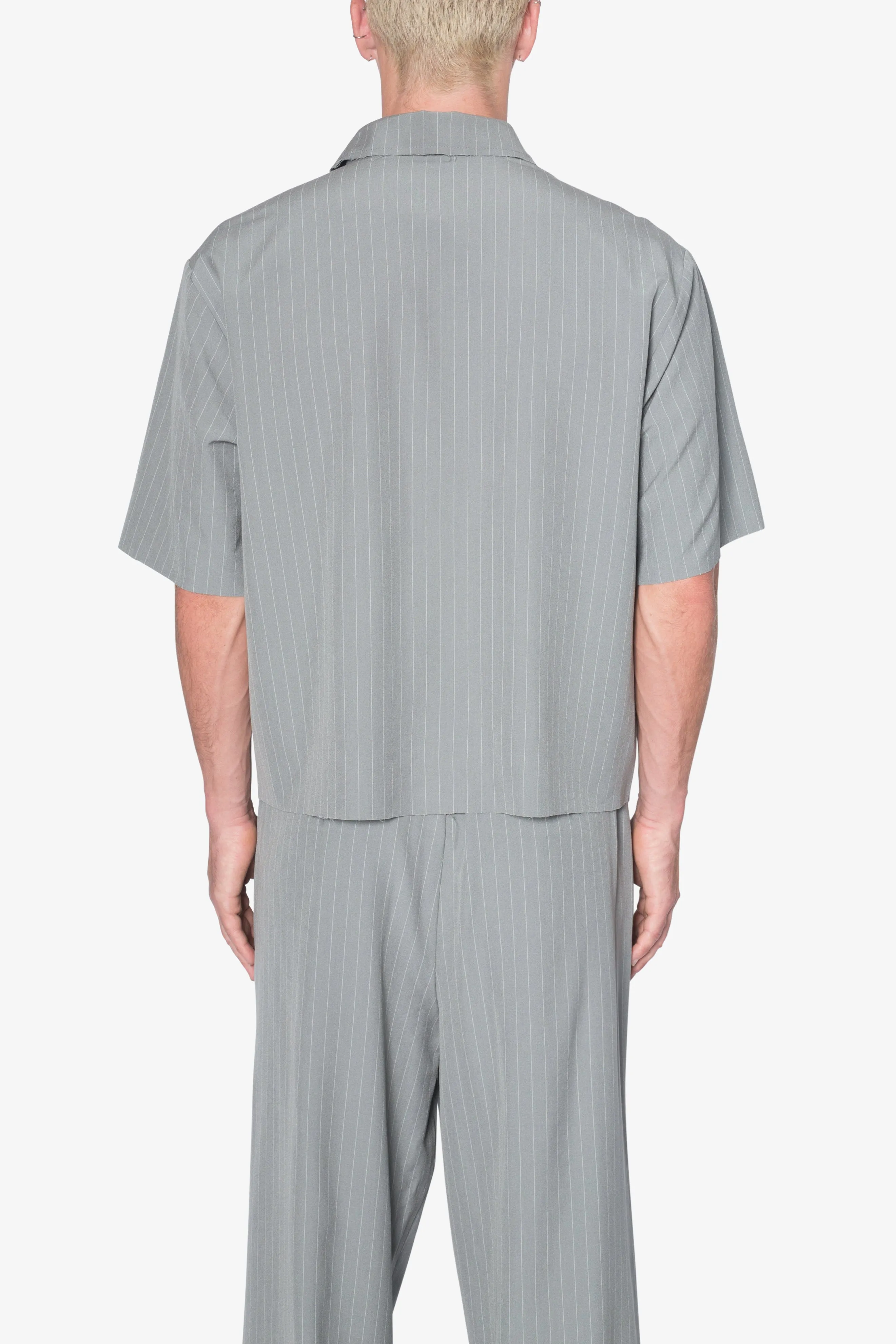 Cropped Woven Shirt - Grey sold by MNML product image thumbnail 5