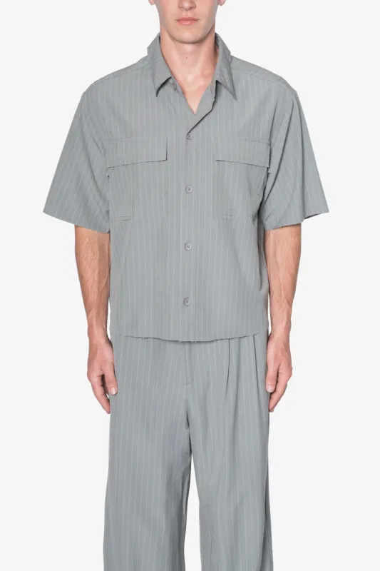 Cropped Woven Shirt - Grey sold by MNML