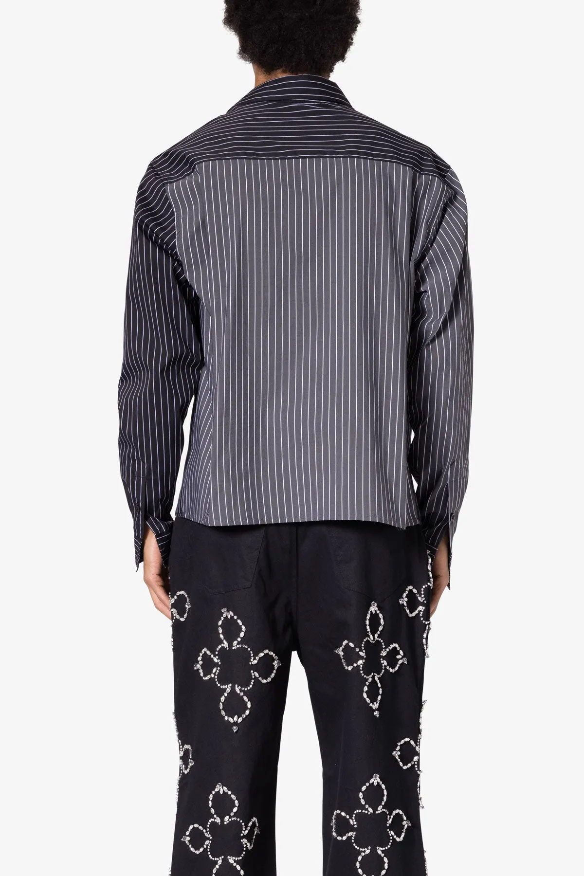 Contrast Sleeve Striped Shirt - Black sold by MNML product image thumbnail 5