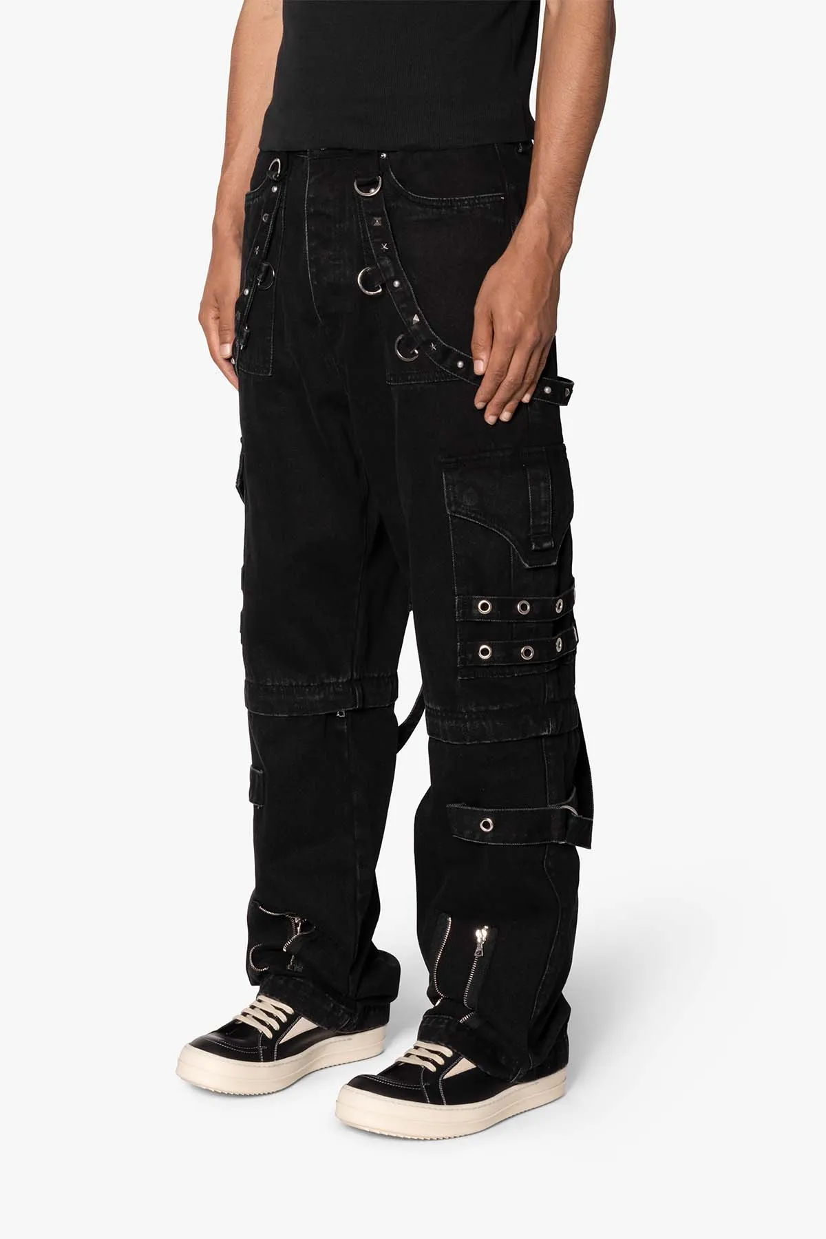 Ultra Baggy Studded Cargo Denim - Black sold by MNML product image thumbnail 3