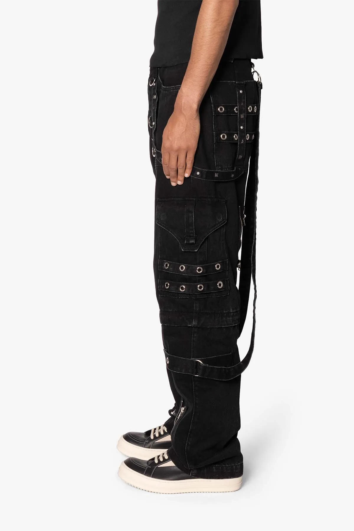 Ultra Baggy Studded Cargo Denim - Black sold by MNML product image thumbnail 4