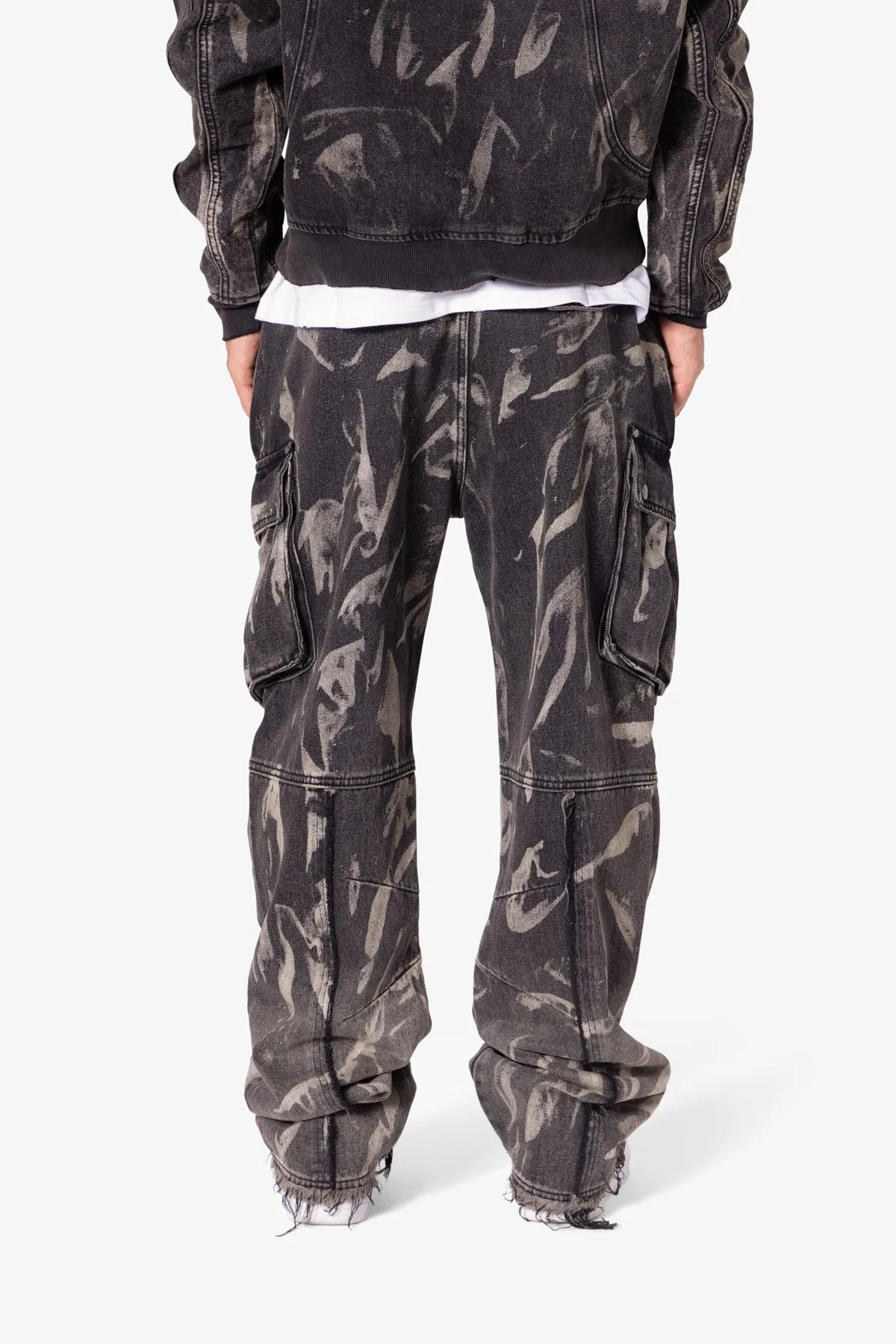 Ultra Baggy Rippled Denim Cargo Pants - Black sold by MNML product image thumbnail 5