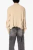 Distressed Crop Knit Sweater - Khaki sold by MNML