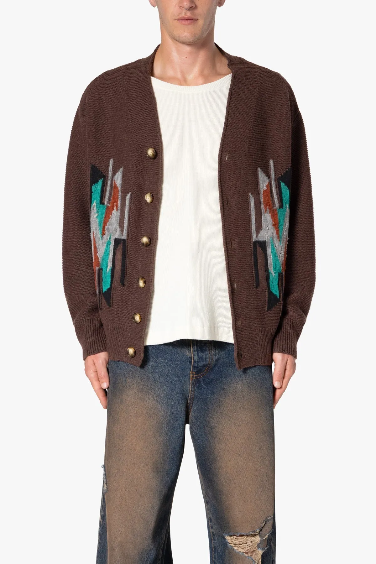 Western Cardigan Sweater - Multi sold by MNML