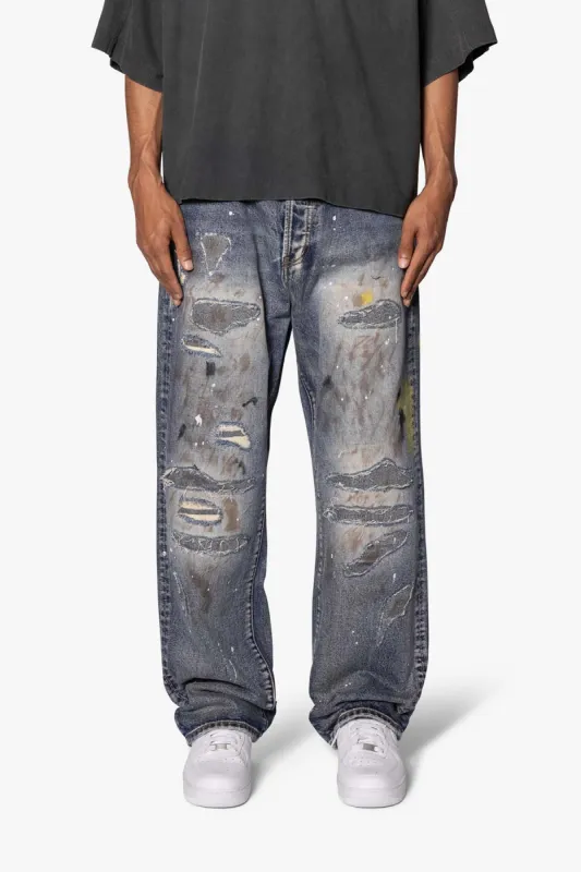 Ultra Baggy Overly Washed Denim - Blue sold by MNML
