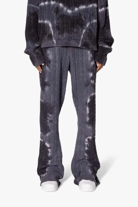 Tie Dye Cable Knit Sweatpants - Black sold by MNML