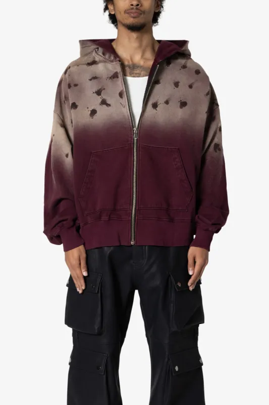 Destroyed Hoodie - Burgundy sold by MNML