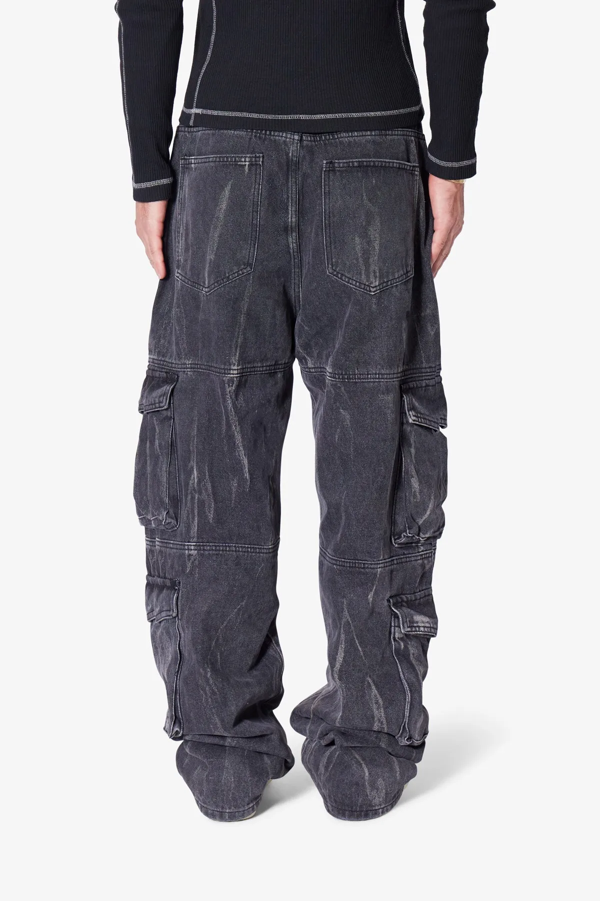 Ultra Baggy Asphalt Cargo Denim - Washed Black sold by MNML product image thumbnail 5