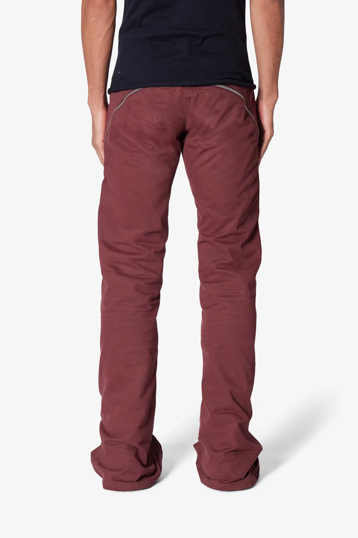 D519 Zipper Flare Denim - Red sold by MNML product image thumbnail 5