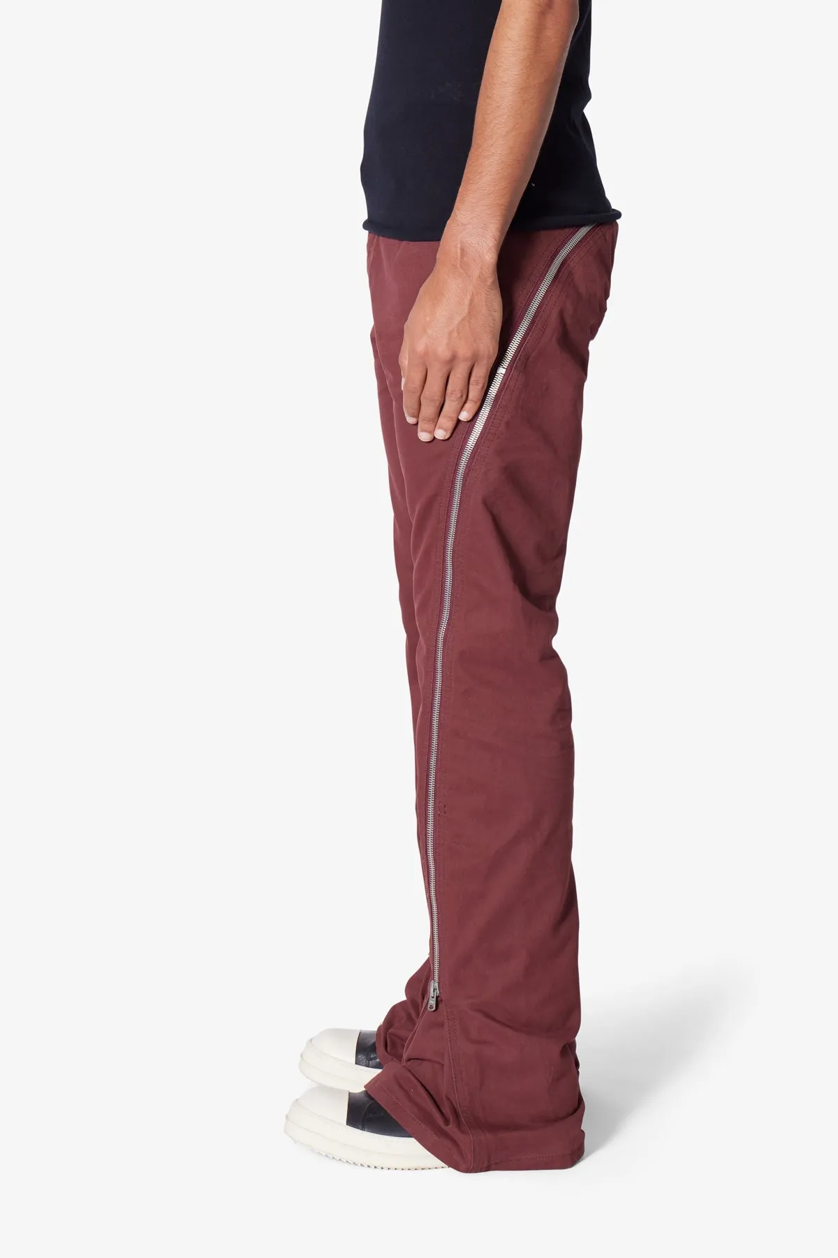 D519 Zipper Flare Denim - Red sold by MNML product image thumbnail 4