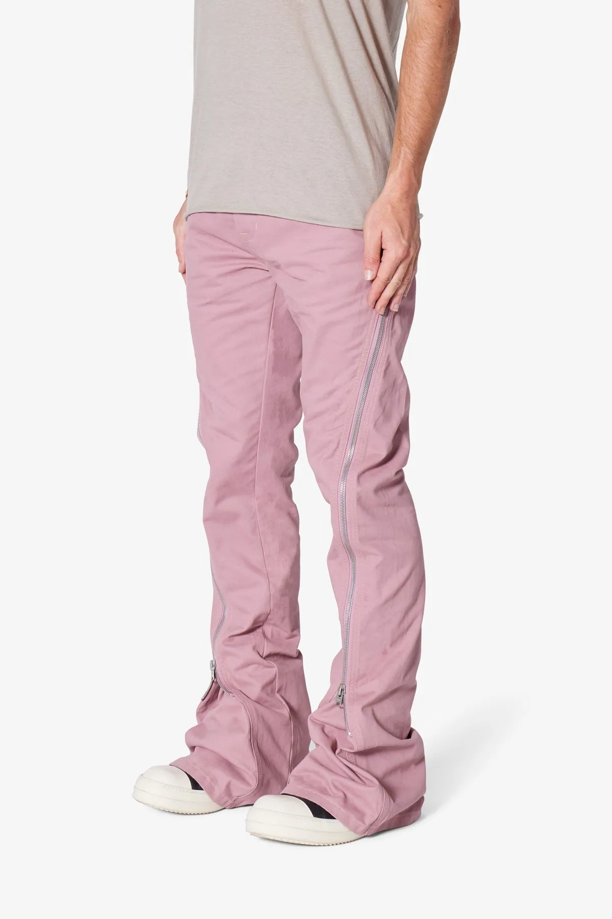 D519 Zipper Flare Denim - Pink sold by MNML product image thumbnail 3