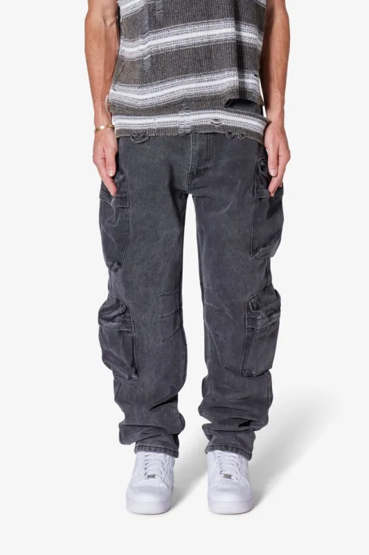Wide Bellow Cargo Denim - Black sold by MNML
