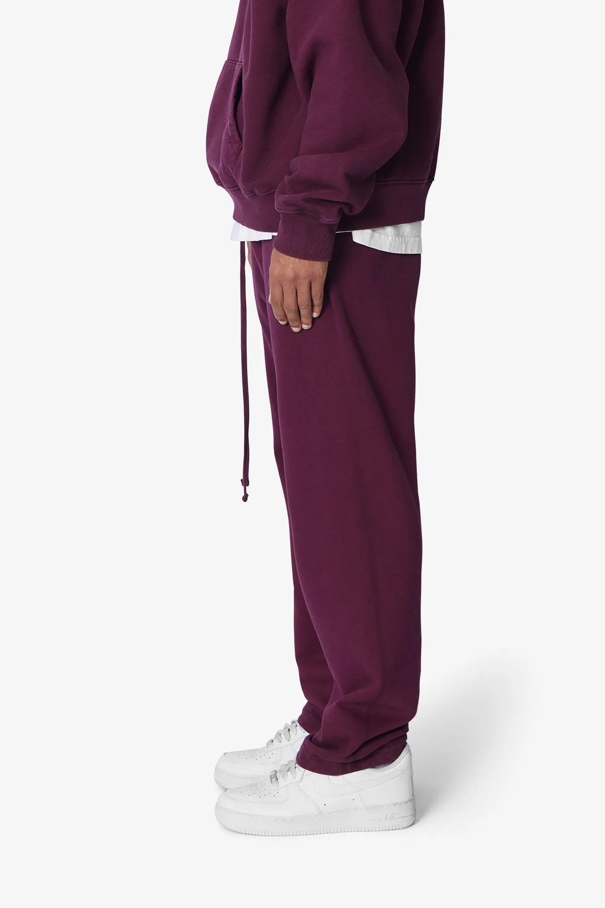 Heavy Relaxed Every Day Sweatpants - Burgundy sold by MNML product image thumbnail 4
