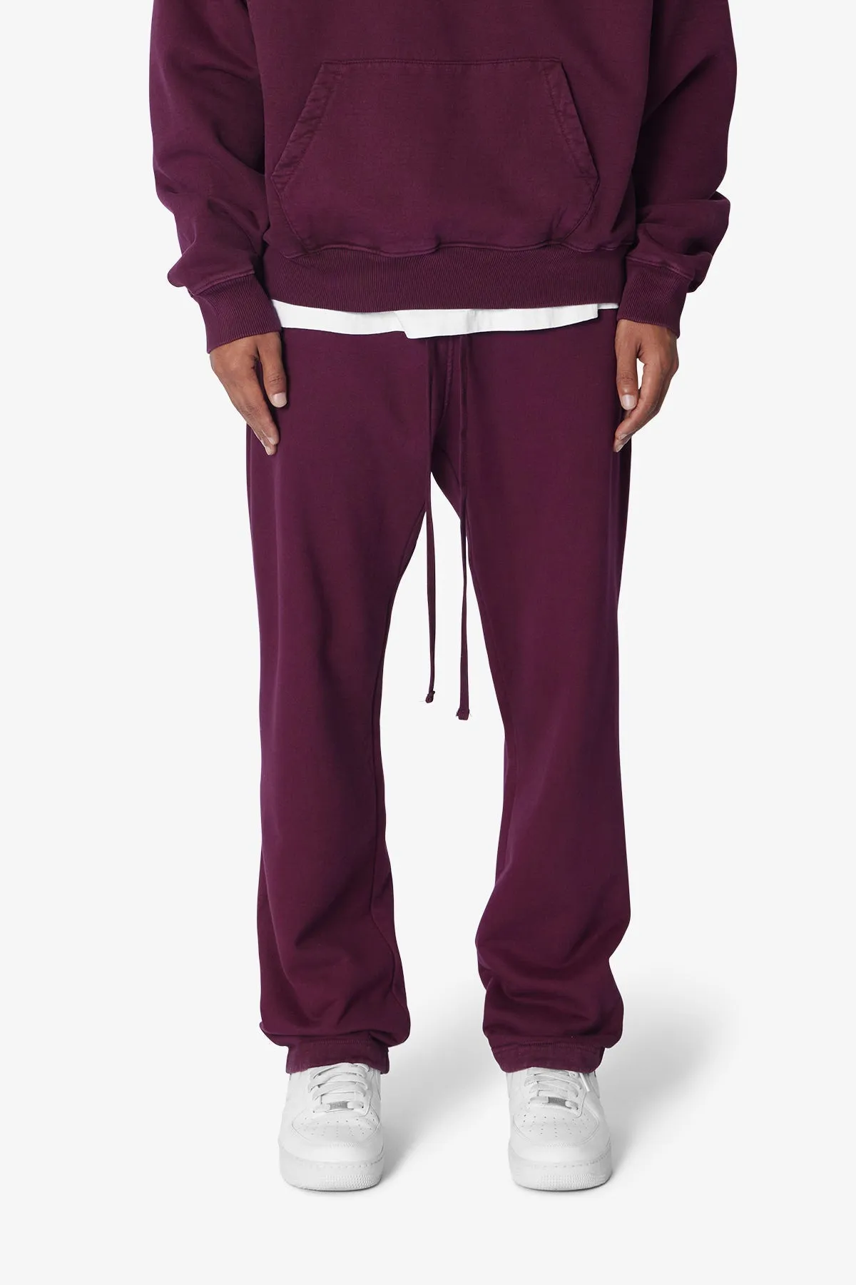 Heavy Relaxed Every Day Sweatpants - Burgundy sold by MNML