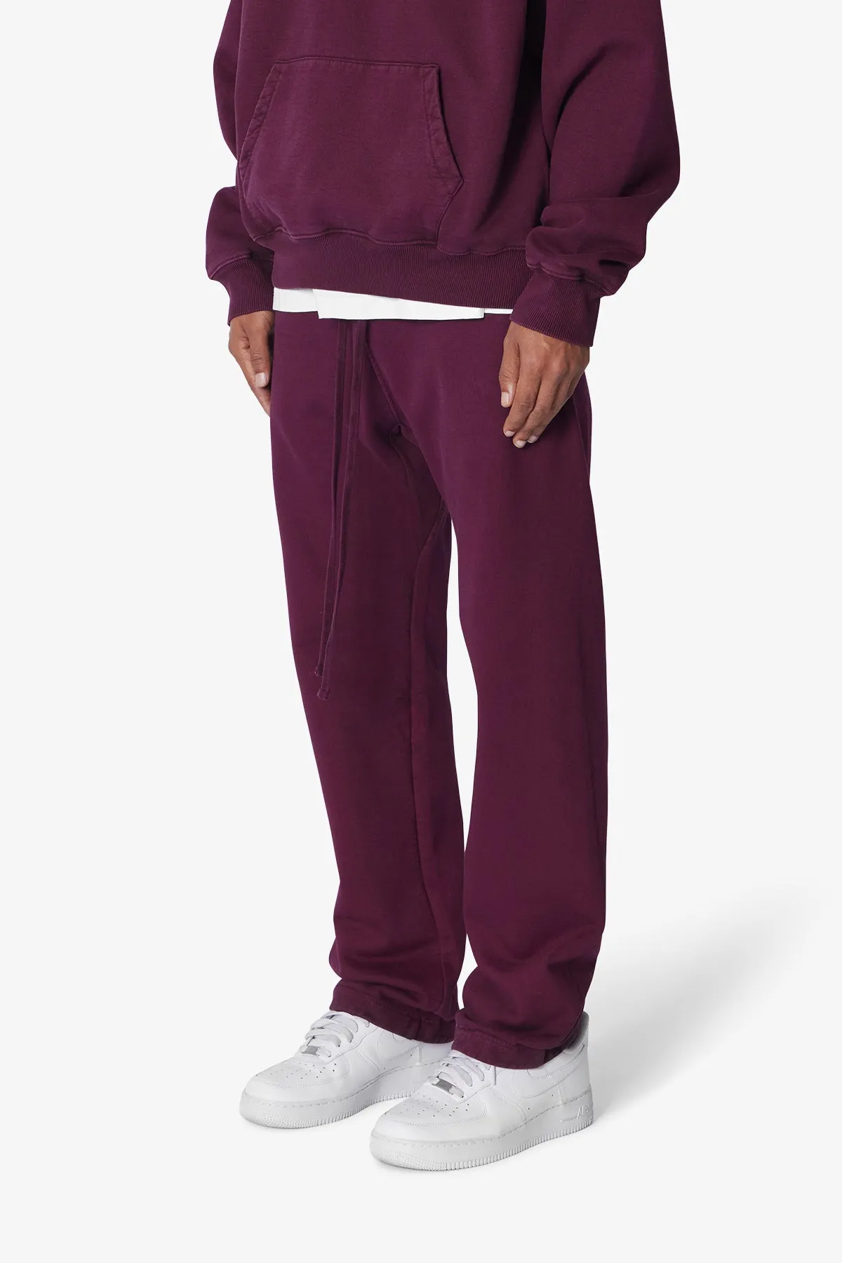 Heavy Relaxed Every Day Sweatpants - Burgundy sold by MNML product image thumbnail 3