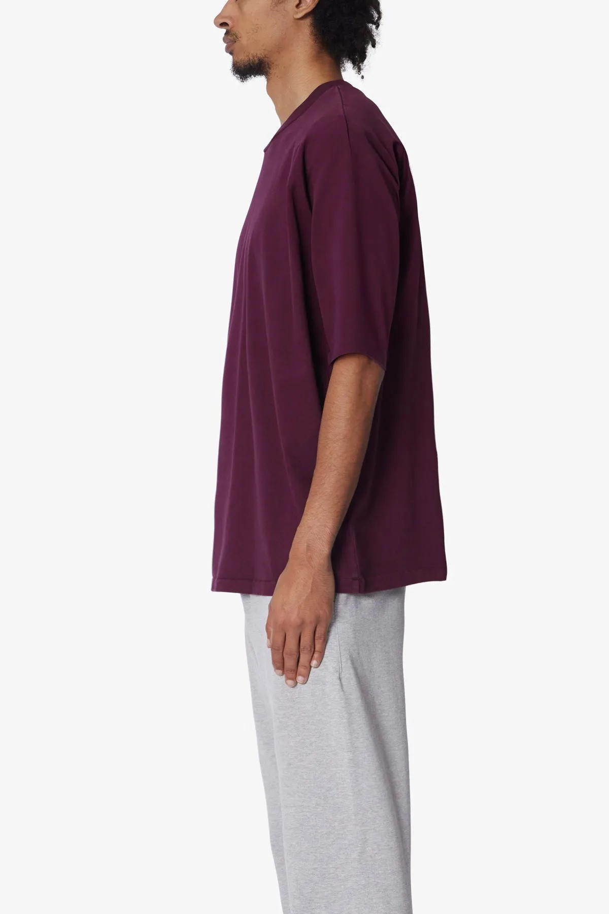 Heavy Every Day Boxy Tee - Burgundy sold by MNML product image thumbnail 4