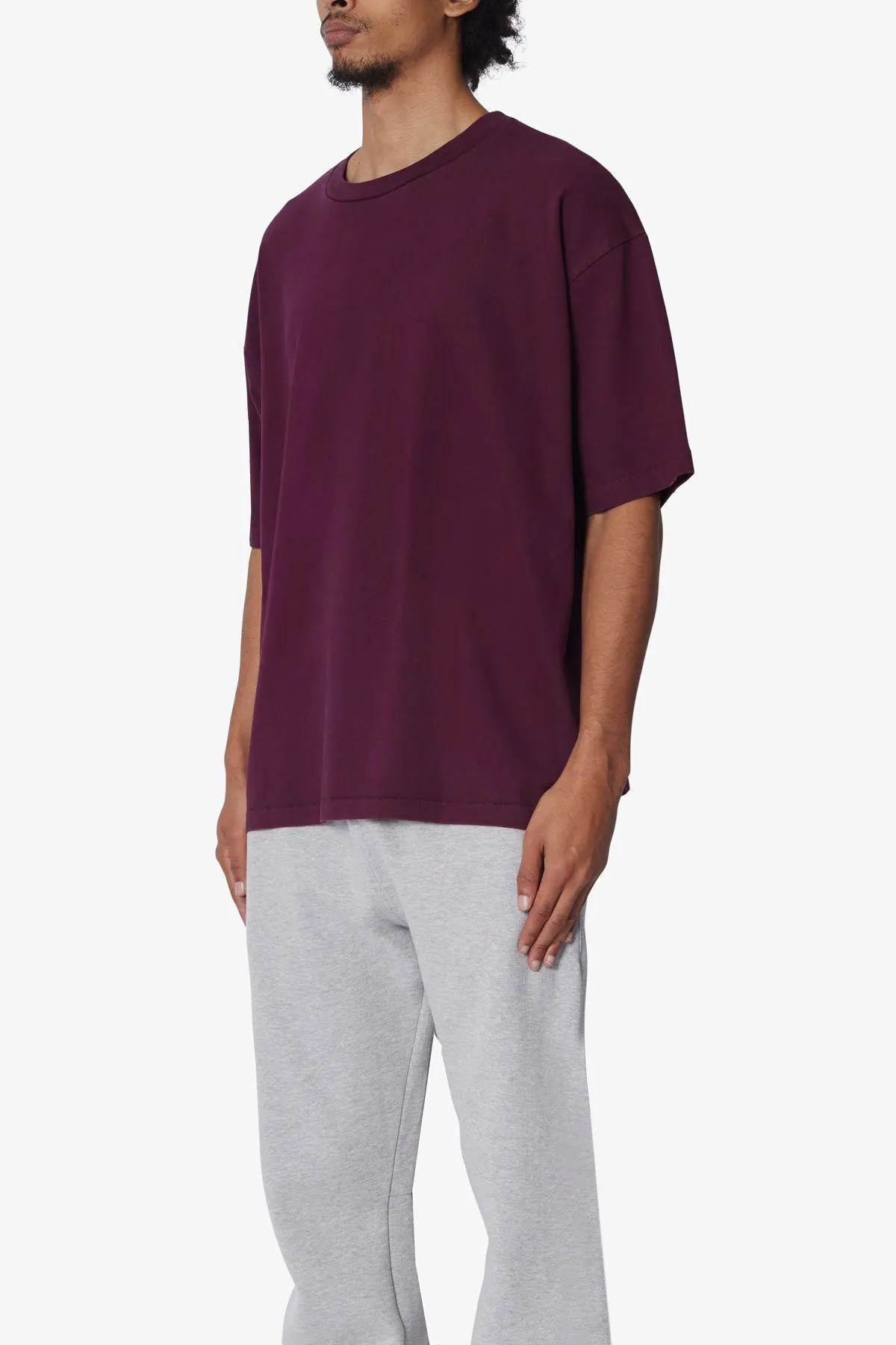 Heavy Every Day Boxy Tee - Burgundy sold by MNML product image thumbnail 3