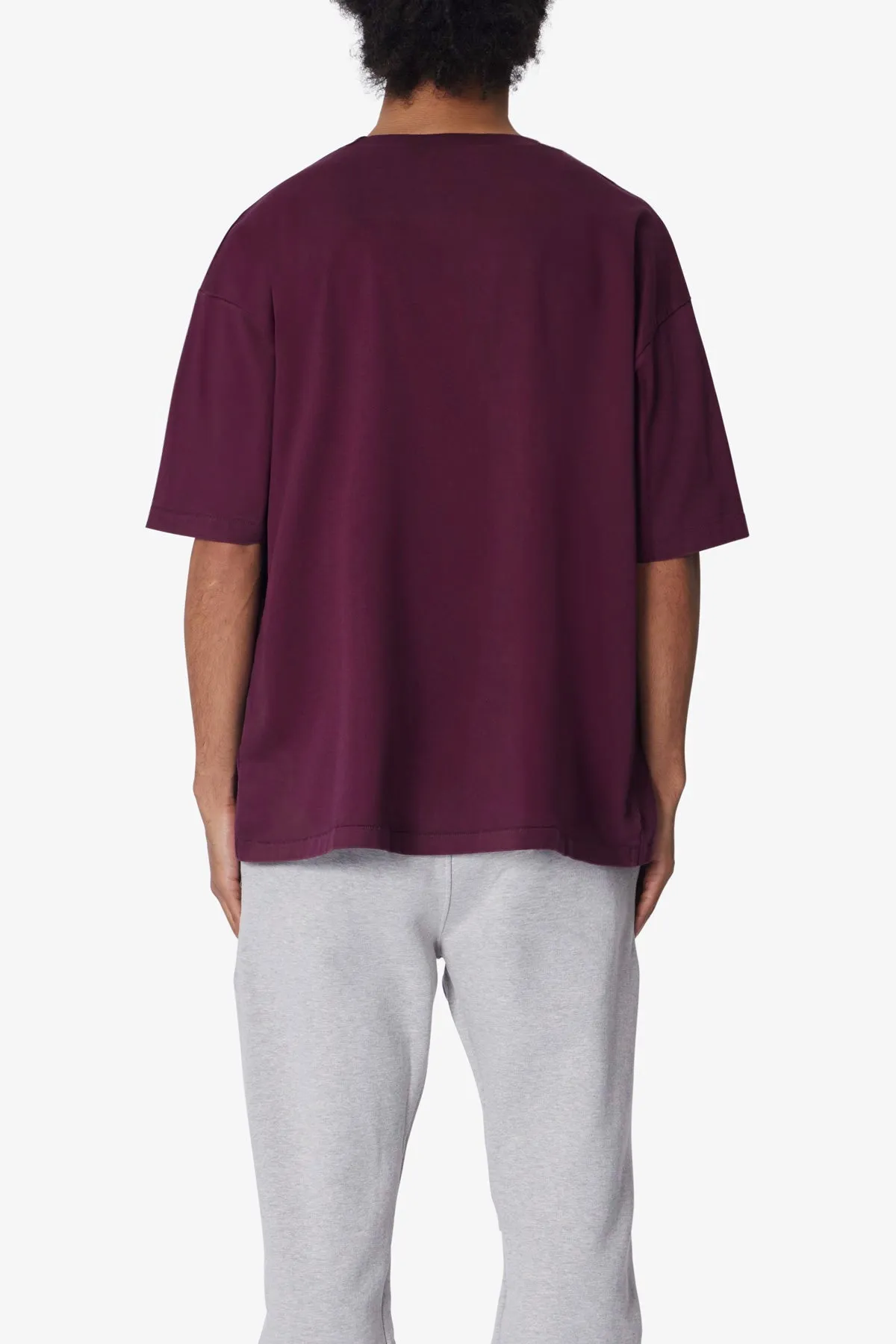 Heavy Every Day Boxy Tee - Burgundy sold by MNML product image thumbnail 5