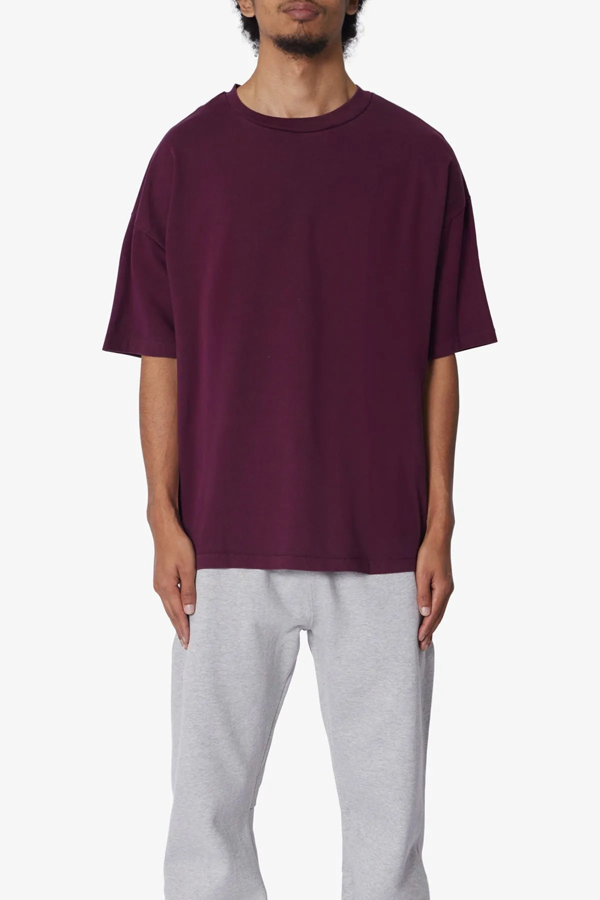 Heavy Every Day Boxy Tee - Burgundy sold by MNML