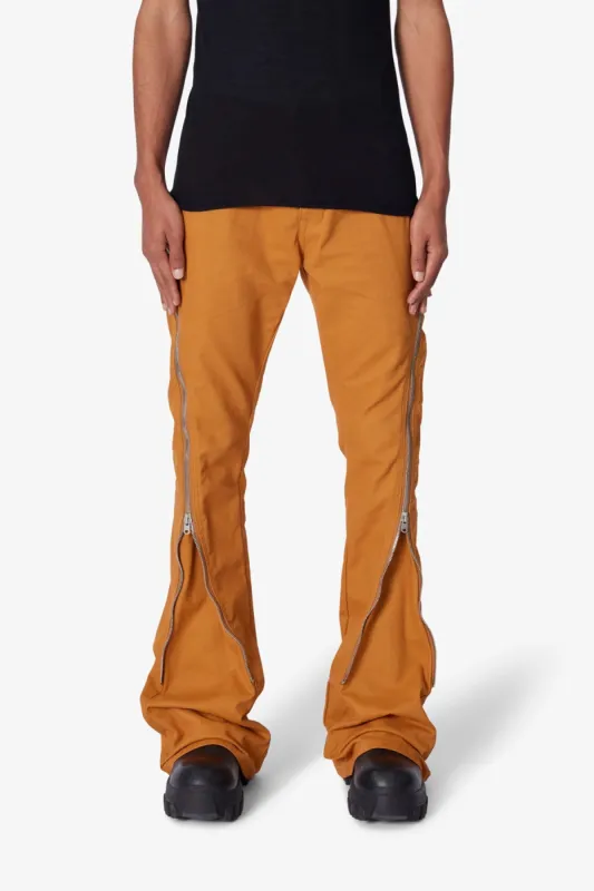 D519 Zipper Flare Denim - Orange sold by MNML