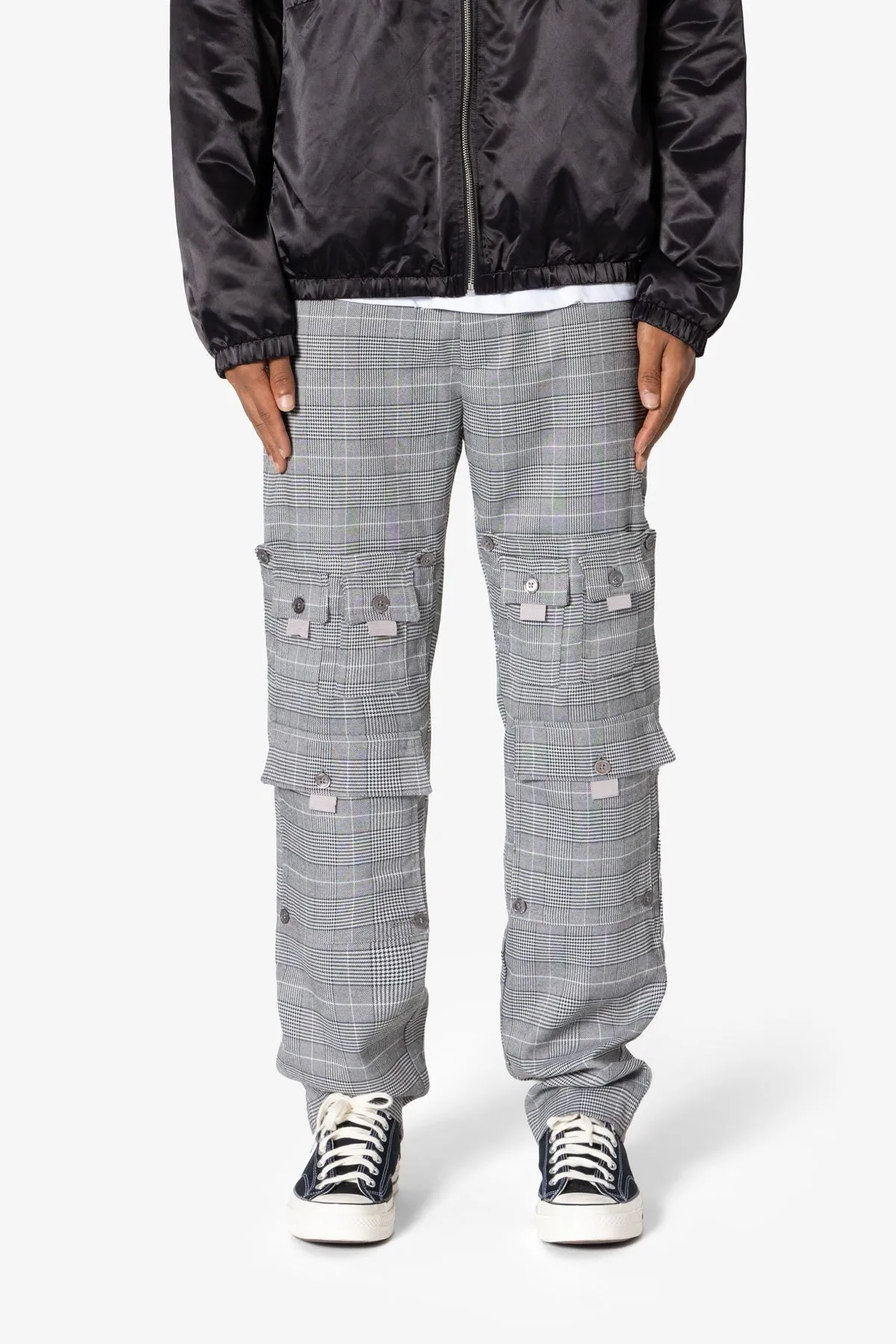 Plaid All Over Pocket Pants - Grey sold by MNML