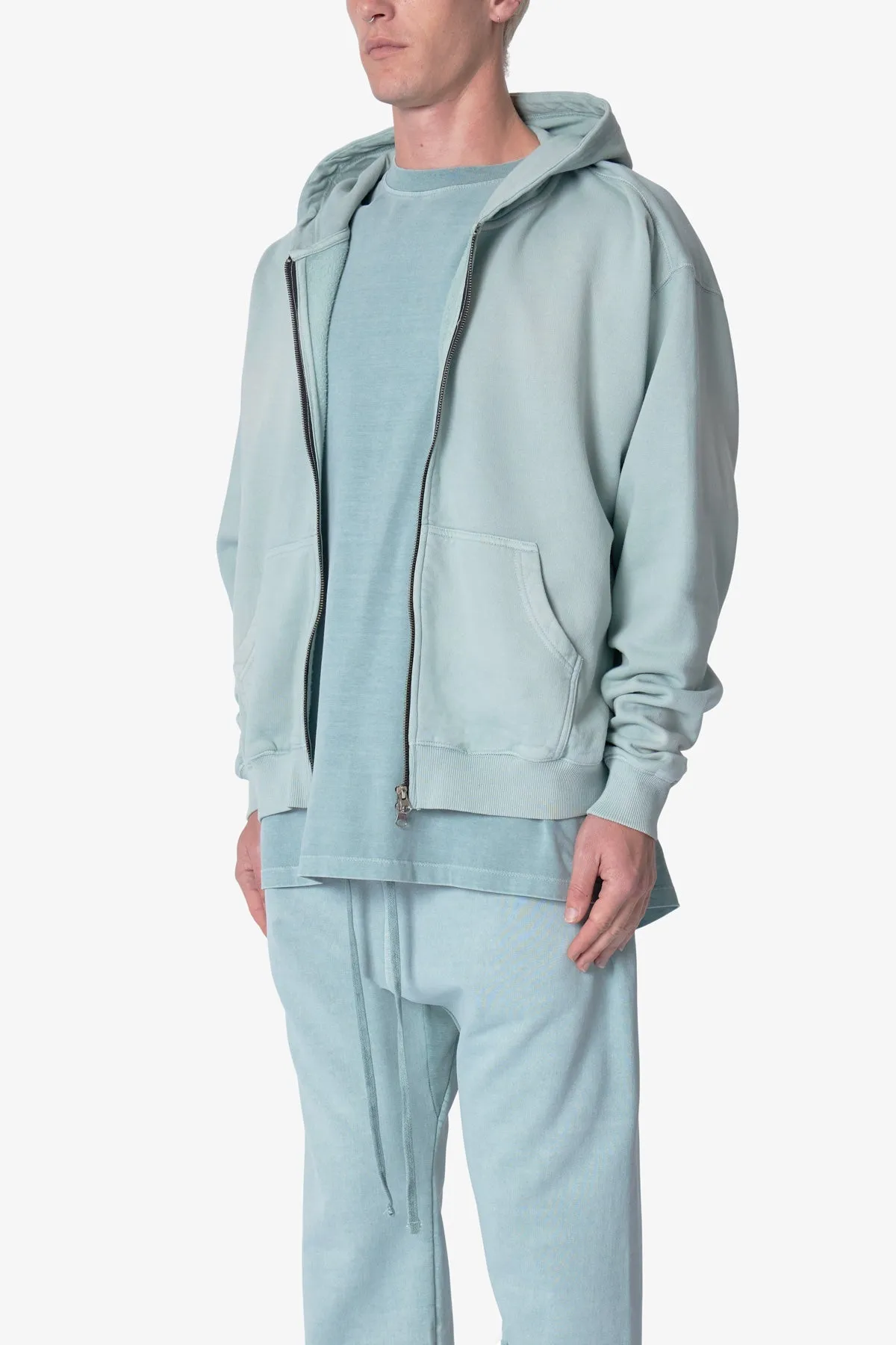 Faded Basic Zip Up Hoodie - Slate sold by MNML product image thumbnail 3