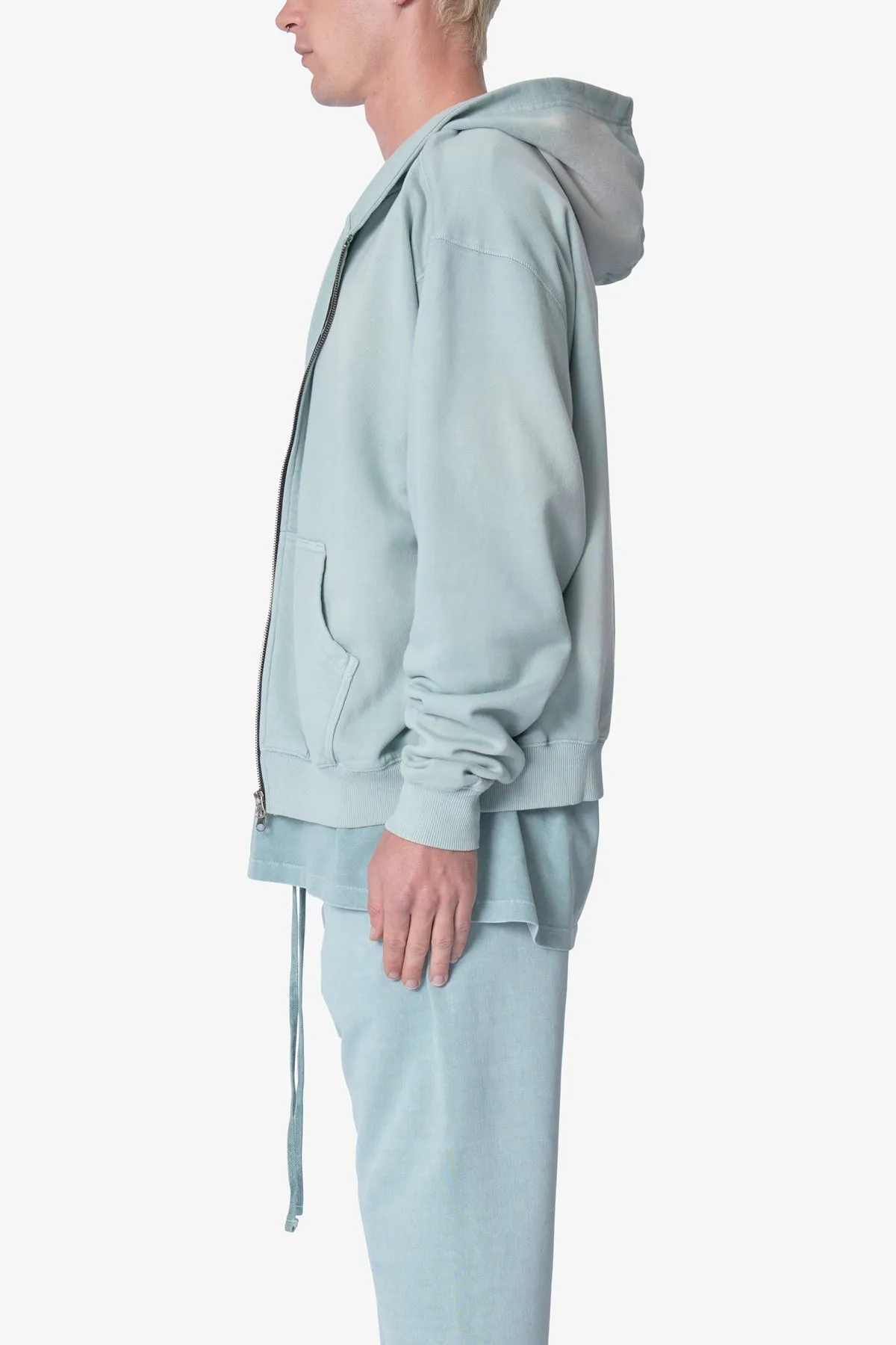 Faded Basic Zip Up Hoodie - Slate sold by MNML product image thumbnail 4