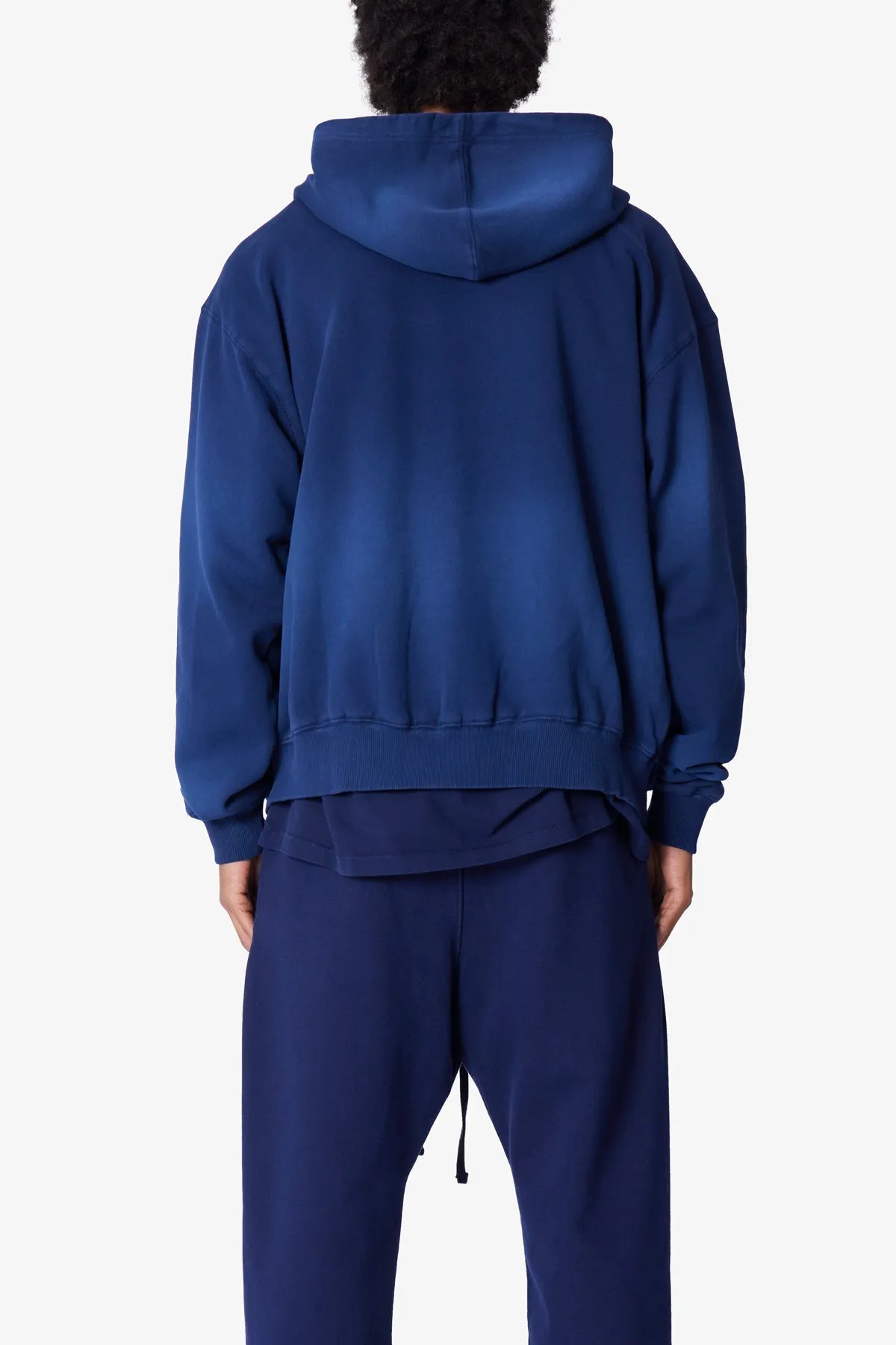 Faded Basic Zip Up Hoodie - Navy sold by MNML product image thumbnail 5