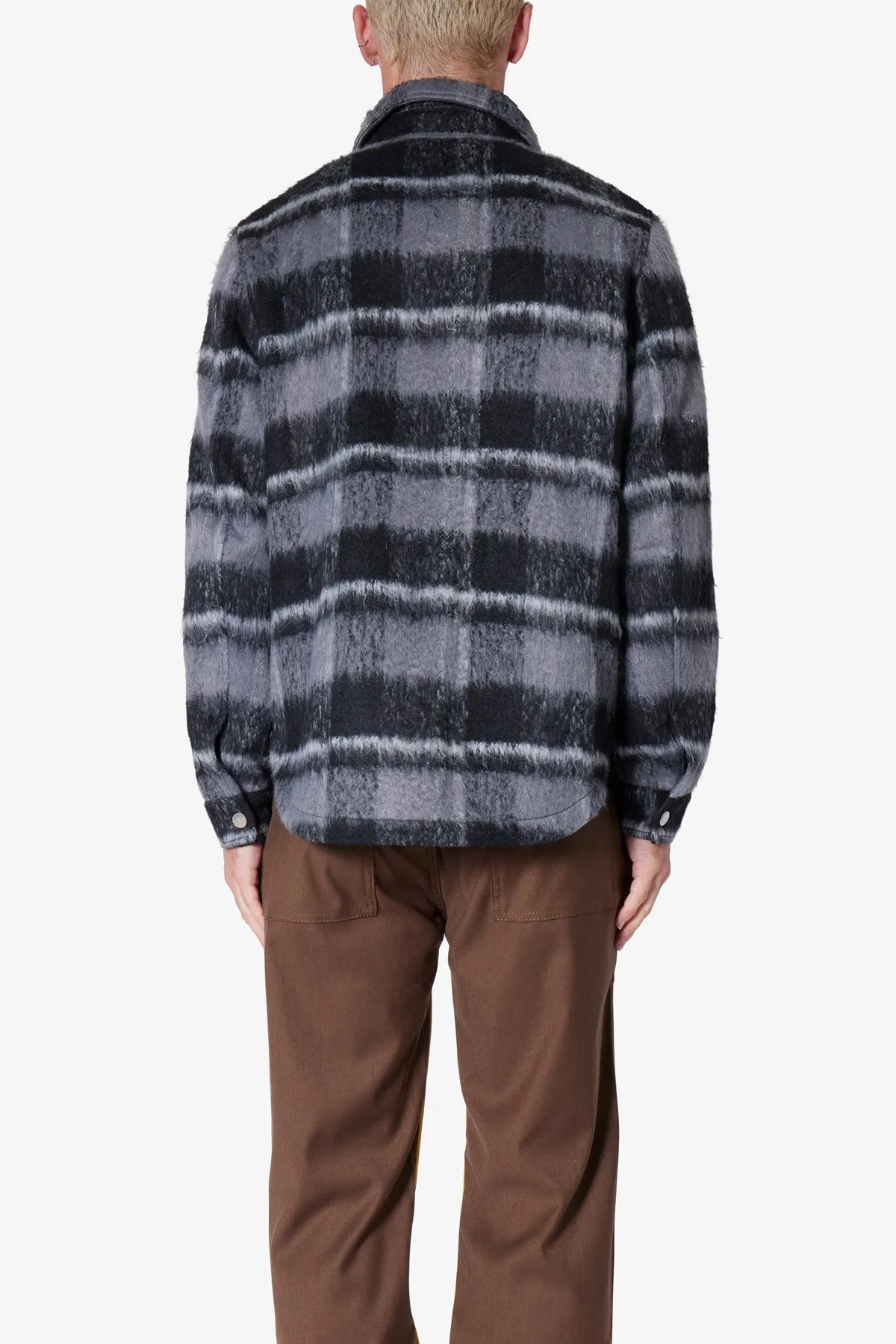 Brushed Flannel Jacket - Black/Grey sold by MNML product image thumbnail 5